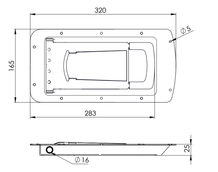 Falleba de Furgón Inox Empotrada Automática