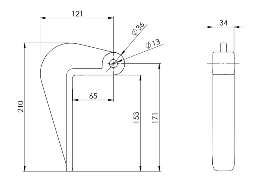 Bisagra Hembra Acodada Basculante Tipo HB-2