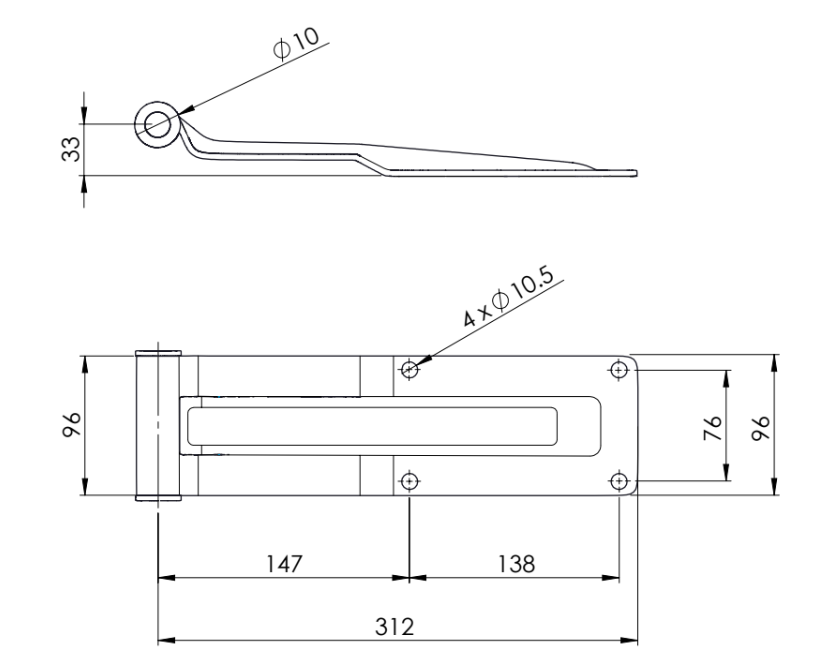Bisagra de Libro Soporte Plano