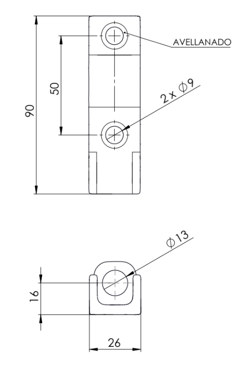 Hembra de Bisagra Nº6