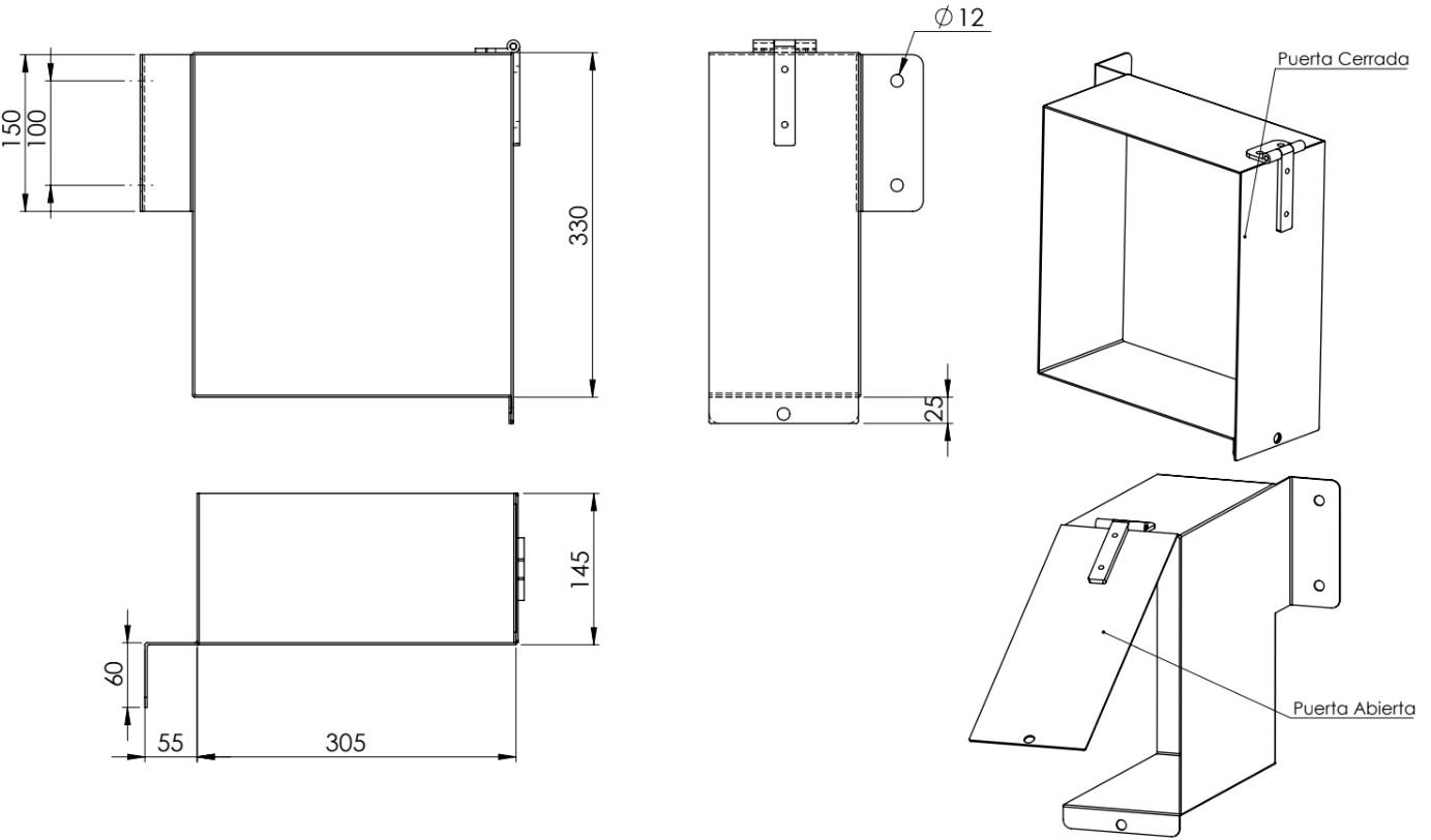 Cajón Porta Remontas Abierto Pintado