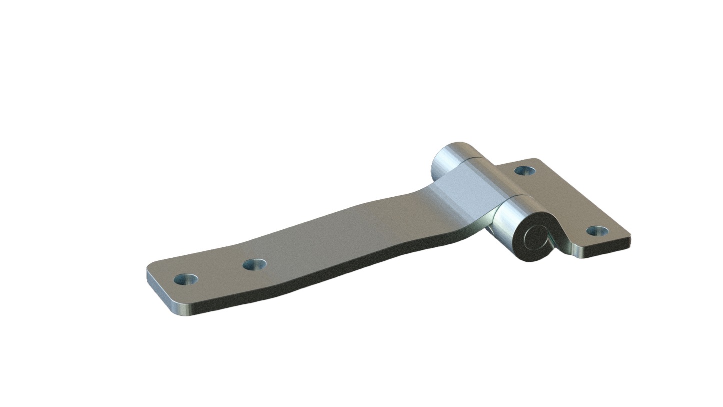 Bisagra acodada de acero inoxidable para capota de 140 x 60 mm