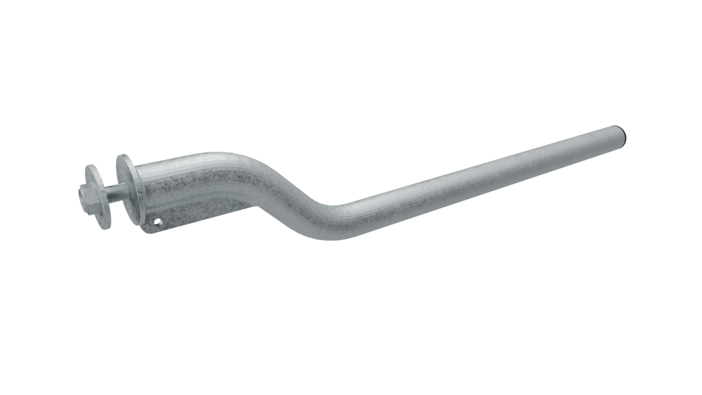 Vista adicional del soporte de guardabarros con brida cincado, Ø42 mm y 750 mm