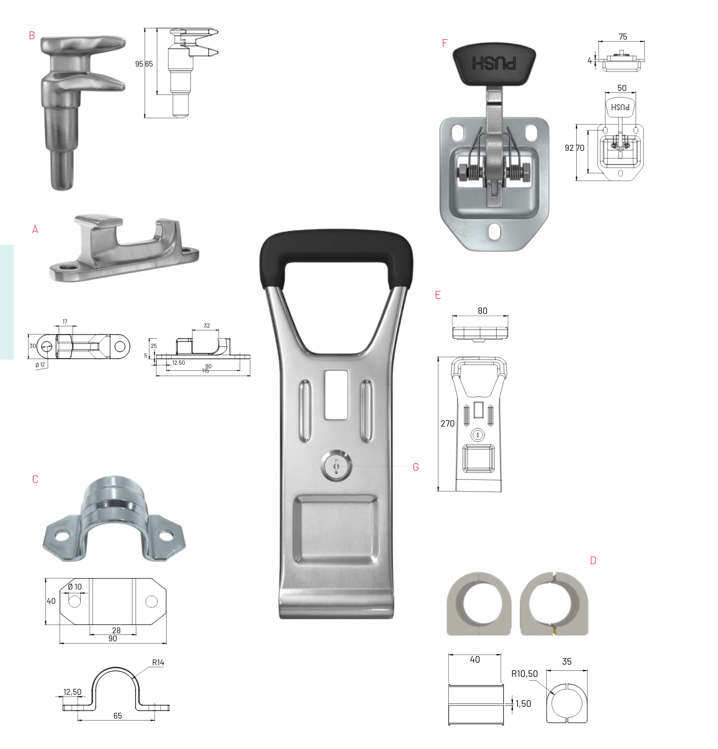Kit de Falleba Exterior con Llave de Bloqueo