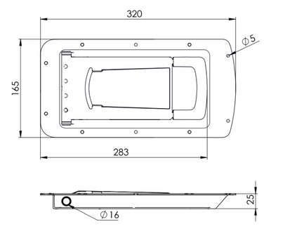 Falleba de Furgón Inox Empotrada Automática