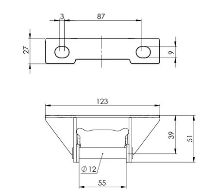 Bisagra de Trapecio de Acero Cincado