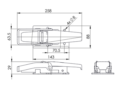 Cierres de Pesca Exterior Con Uña