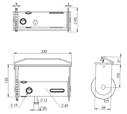 Torno Movible Mixto para Cinta y Cable