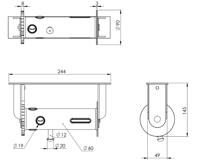 Torno Fijo Mixto para Cinta y Cable