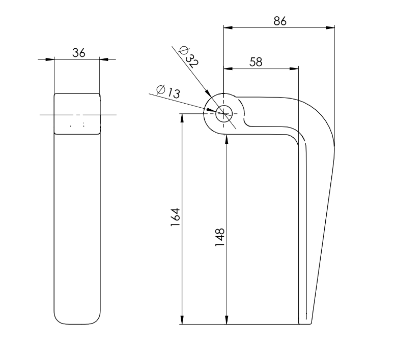 Bisagra Hembra Acodada Basculante Tipo HB-1