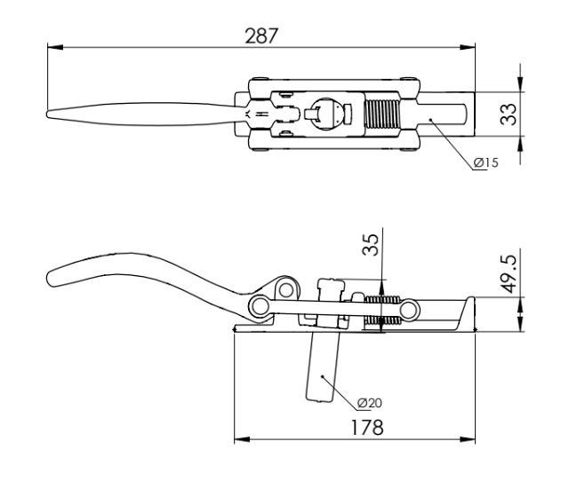 Cerrojo de Muelle Tipo T-9