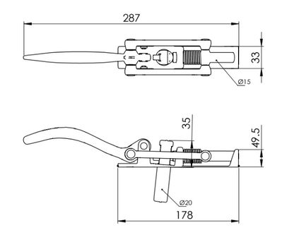 Cerrojo de Muelle Tipo T-9