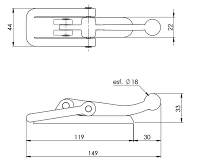 Cierre de Forja para Puertas Tipo C-4