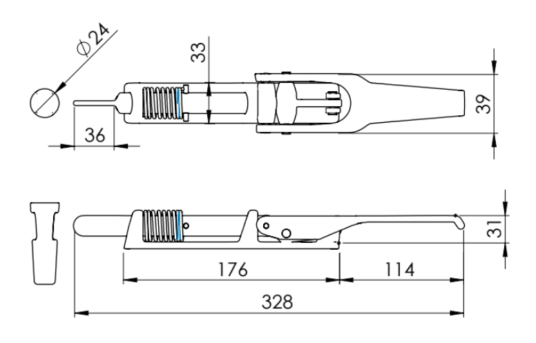 Cerrojo de Muelle Invertido Tipo T-10