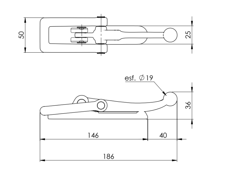 Cierre de Forja para Puertas Tipo C-3