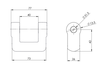 Soporte Bisagra Escuadra HB