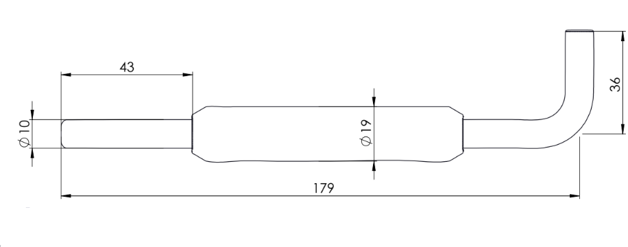 Cerrojo Ganadero de 10 Con Tubo