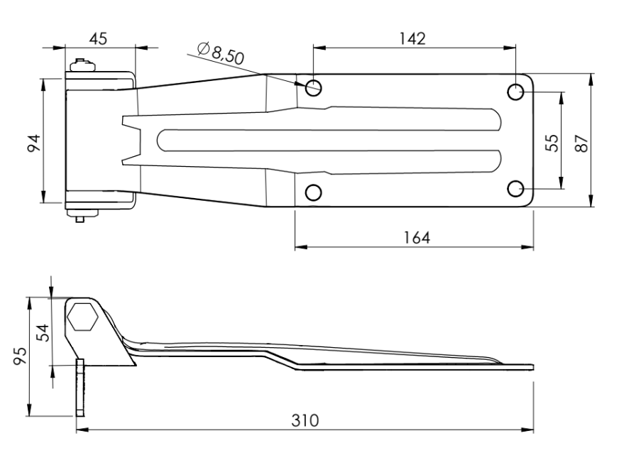 Bisagra de Libro Soporte con Escuadra