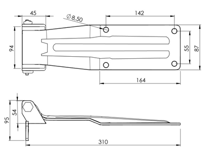 Bisagra de Libro Soporte con Escuadra