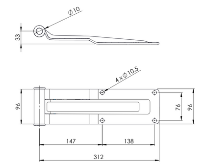 Bisagra de Libro Soporte Plano