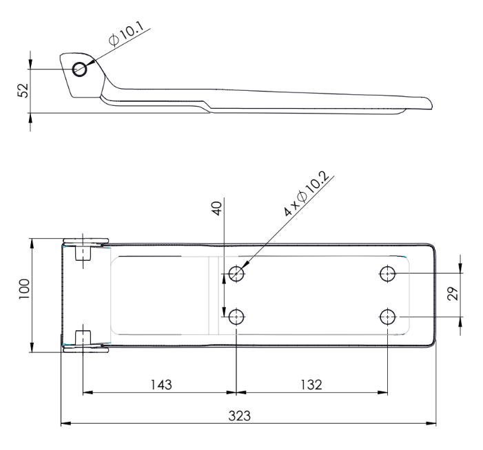 Bisagra de Libro Plana