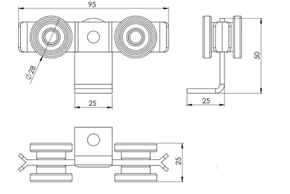 Carrucha con Escuadra para Tabla Botellero