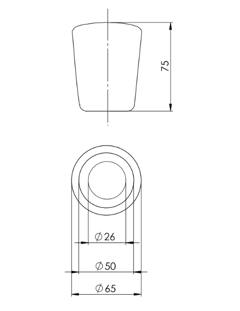 Tope de Goma Cónico para Atornillar