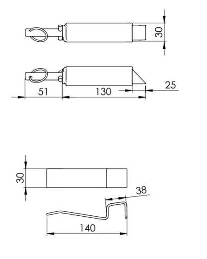 Cerrojo Y Chapa de Resbalón para Carro de Arquillada
