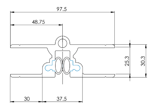 Bisagra Continua de Aluminio
