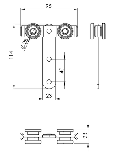 Carrucha para Tricarril 88,5 y 110