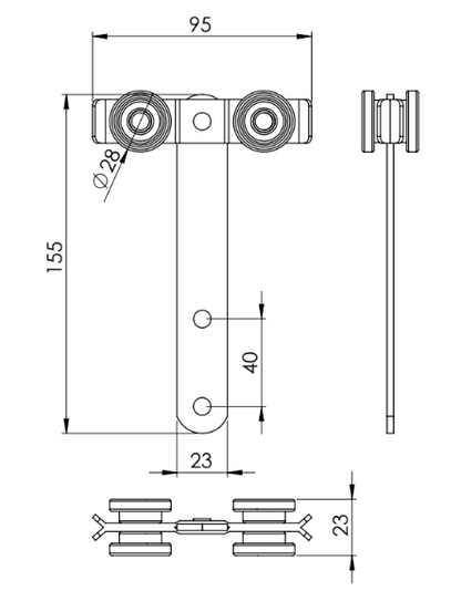 Carrucha para Tricarril 150