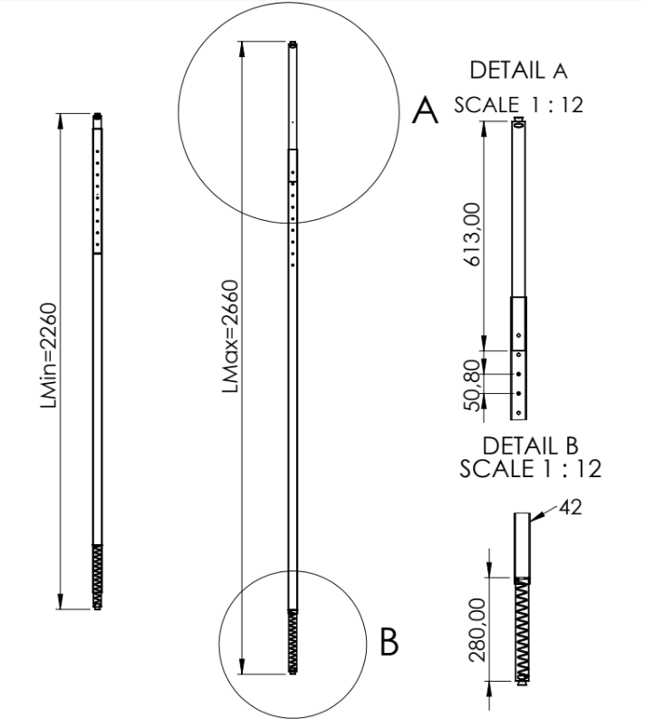 Barra Telescópica con Muelle para Sujeción de Carga