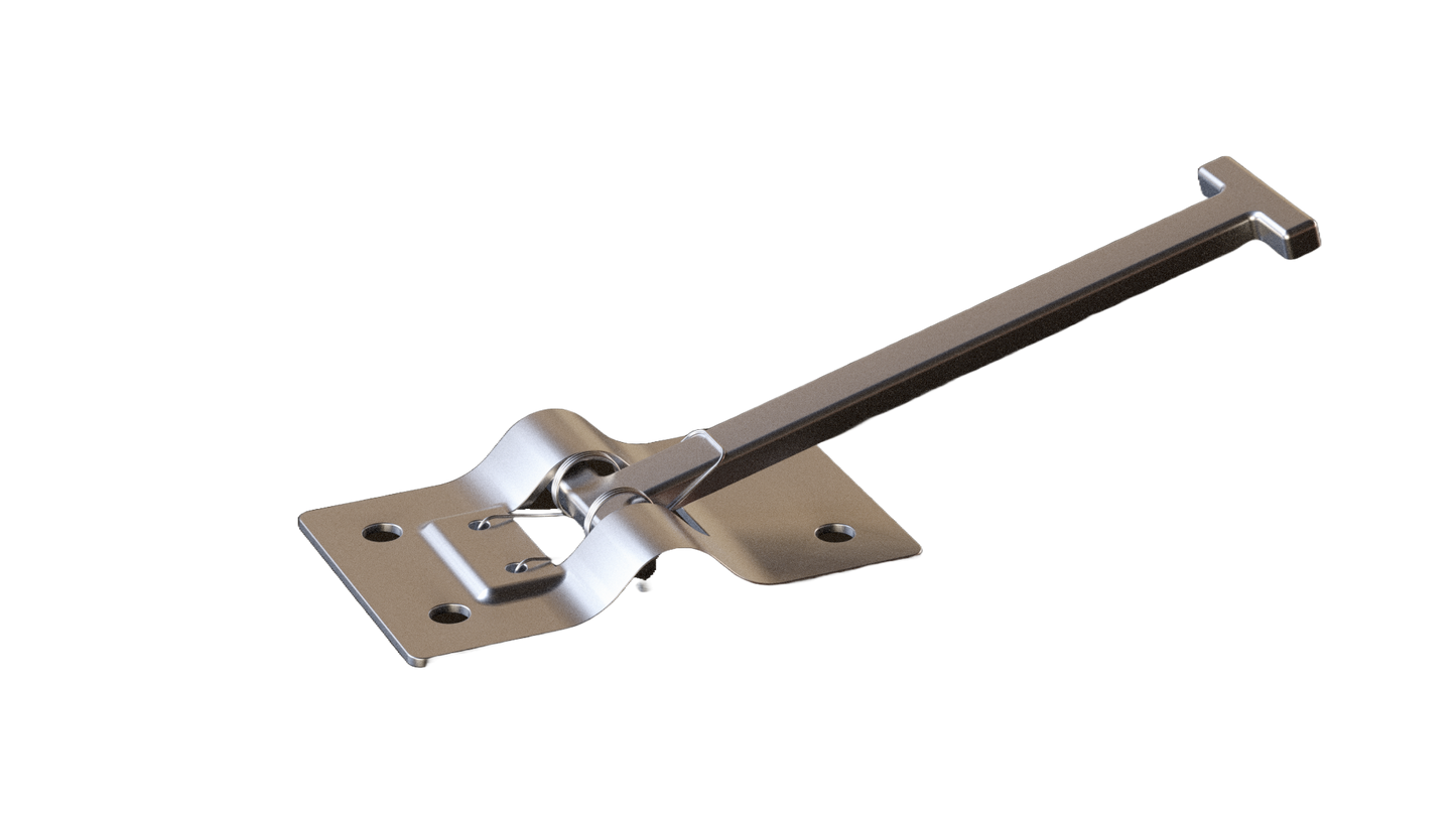 Retenedor de puerta cincado, componente macho