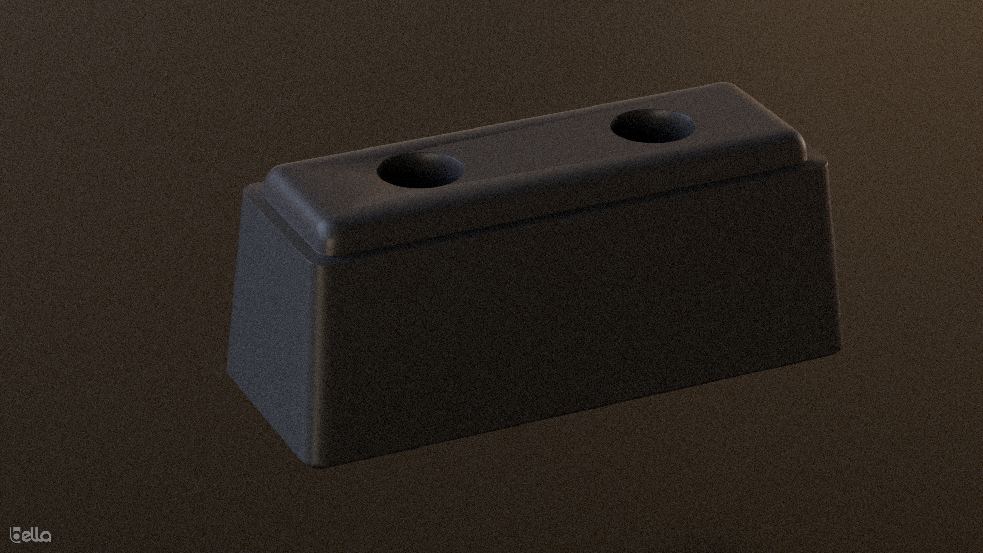 Tope de goma negro de 200 x 80 x 80 mm