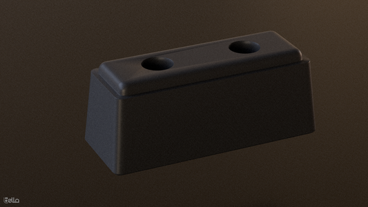 Tope de goma negro de 200 x 80 x 80 mm