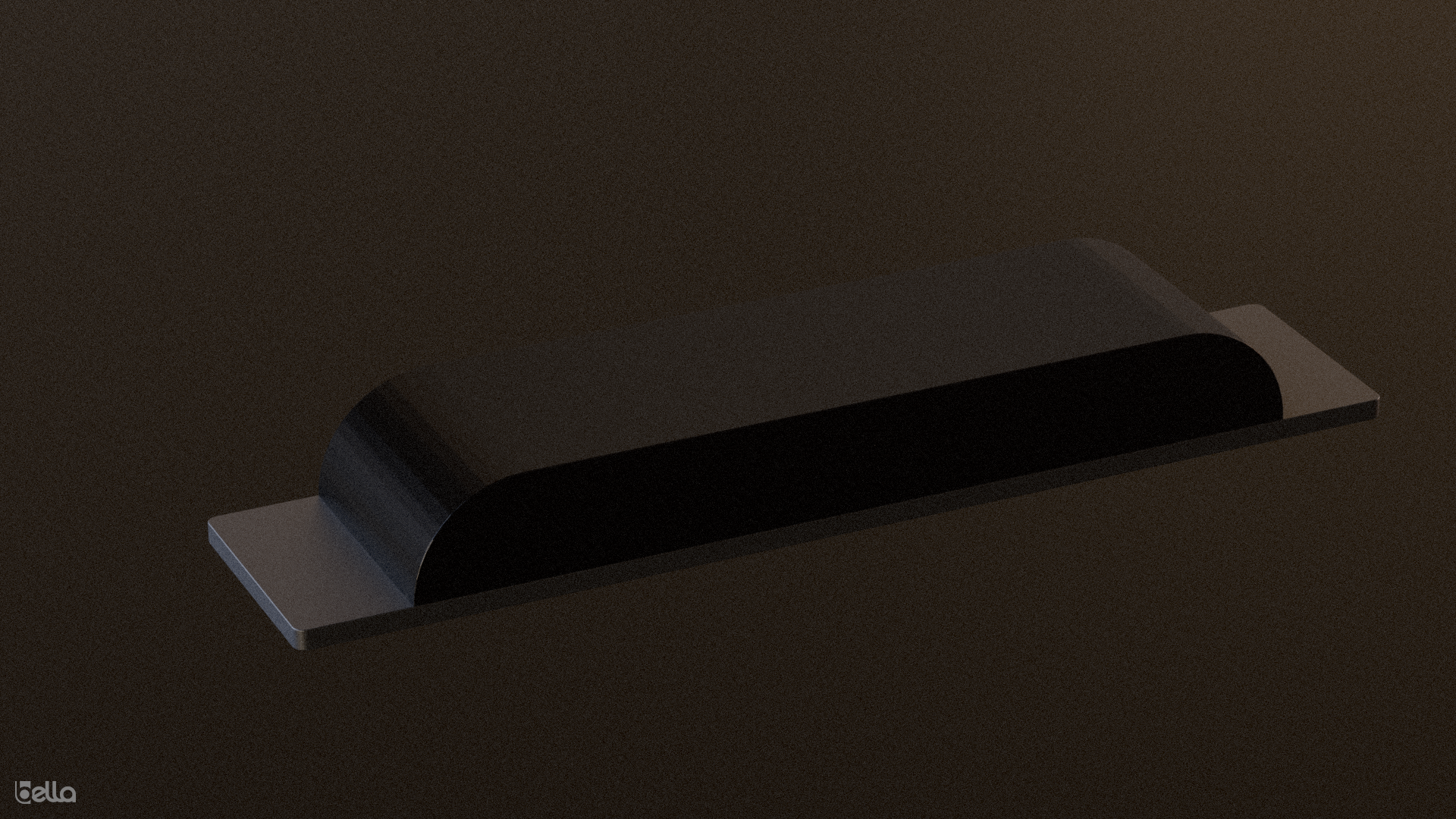 Tope de goma negro de 120 x 70 x 85 mm