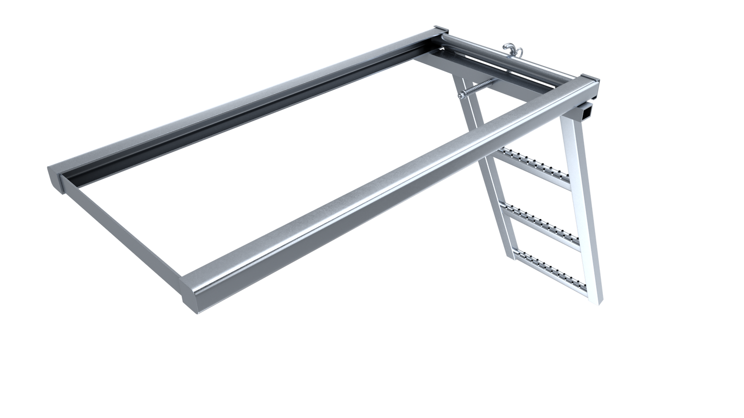 Detalle de la escalera escamoteable de 3 peldaños