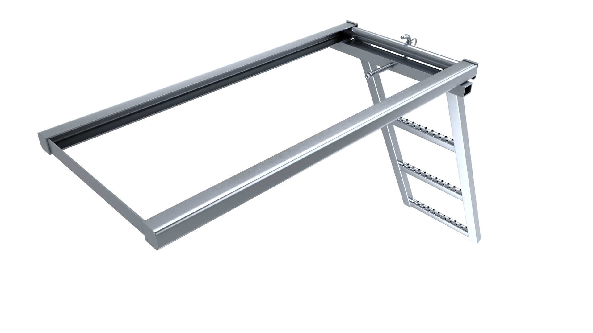 Detalle de la escalera escamoteable de 3 peldaños