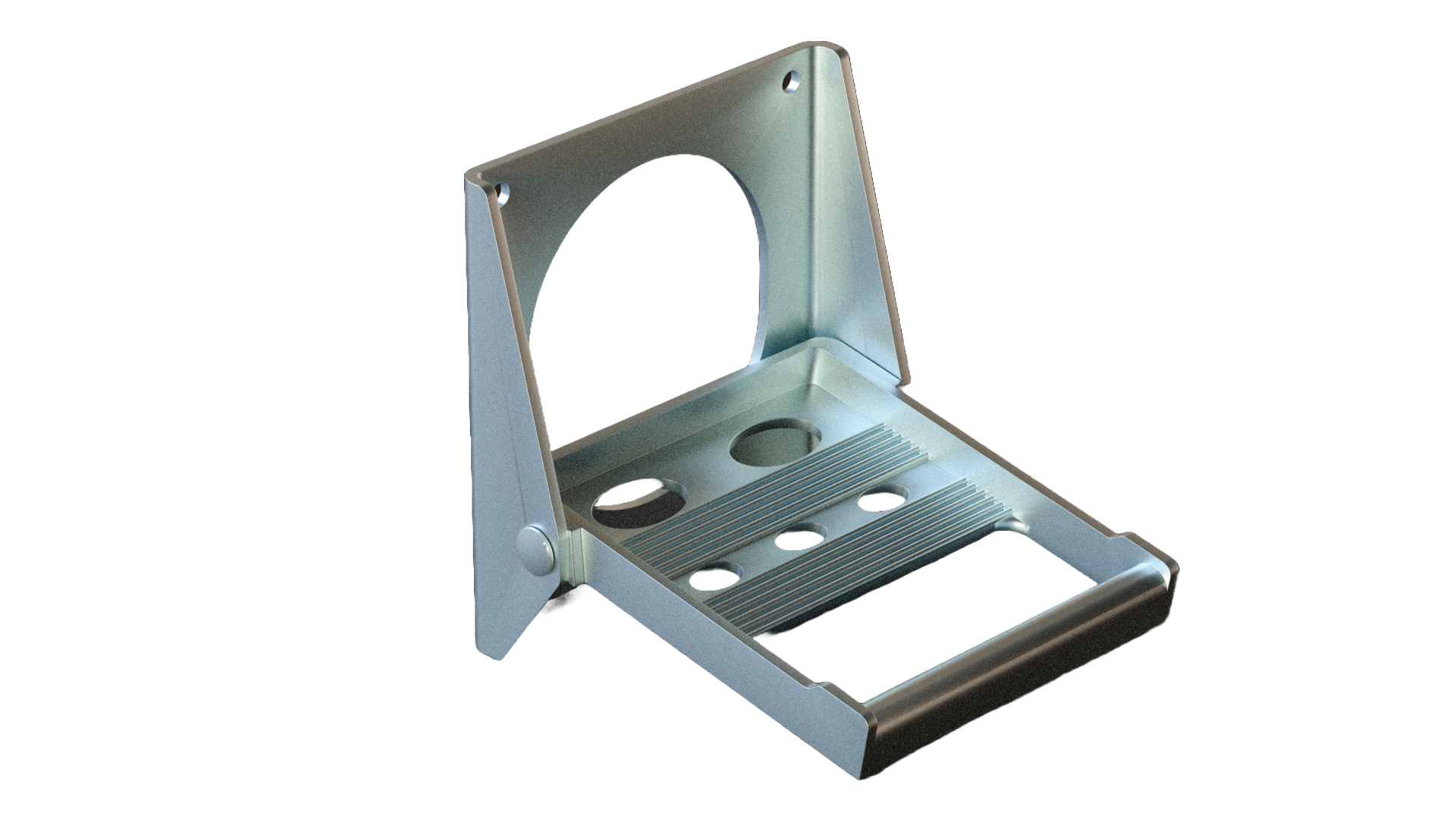 Peldaño abatible reforzado cincado de 175 x 155 mm