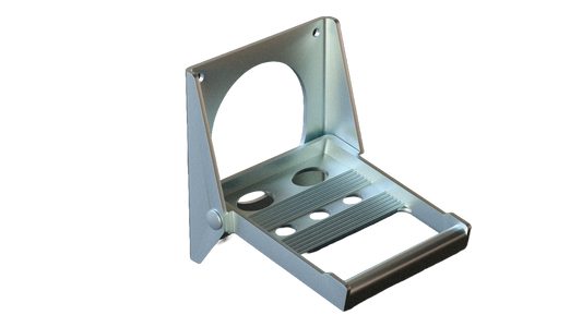 Peldaño abatible reforzado cincado de 175 x 155 mm