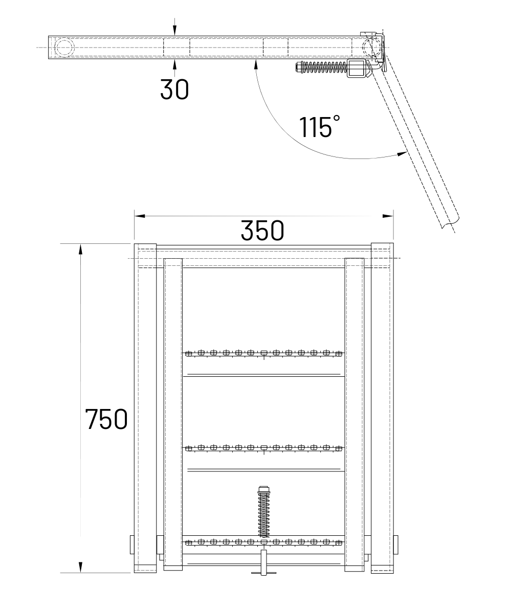 Escalera Escamoteable de 3 Peldaños