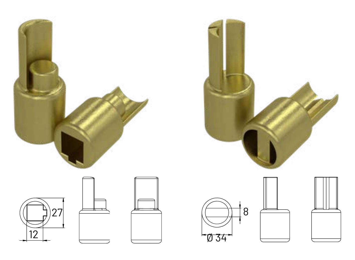 Casquillo Inferior para Tensor de Lona Trasero
