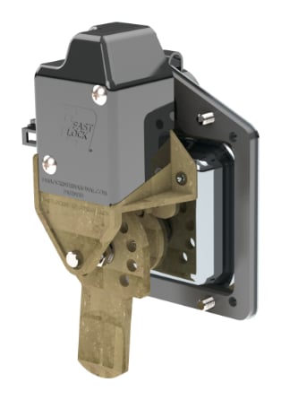 Cerradura eléctrica Fastlock con llave 410 y lengüeta recta, 12/24 V