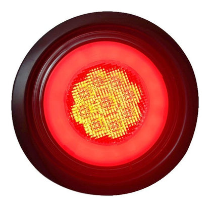 Farolim LED redondo de 4" série 411: travagem com halo de presença branco
